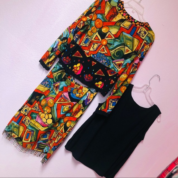 Boho Style 3 Pieces Skirt Set Ensemble - Picture 2 of 15